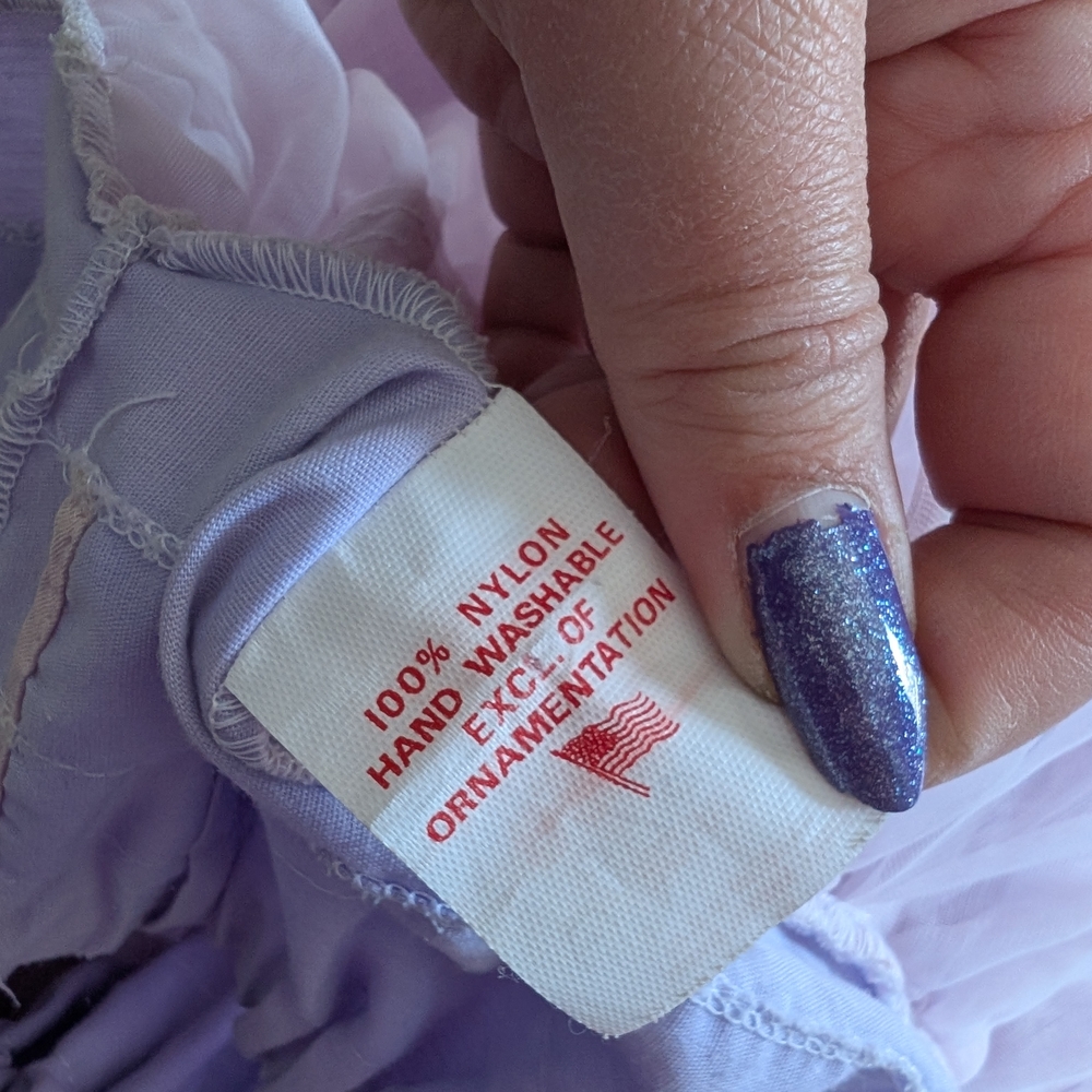 Vintage Lavender Petticoat Tulle Ruffle Crinoline Full Skirt - Picture 4 of 4
